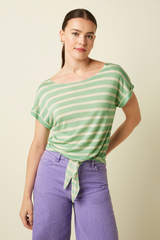 gestreiftes und hellgrünes und mintgrünes leichtes T-Shirt für den Sommer von King Louie im Youmee.market Bern