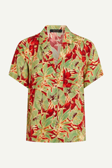 Kurzarm-Bluse mit botanischem Blumen- und Pflanzenprint von King Louie im Youmee.market Bern