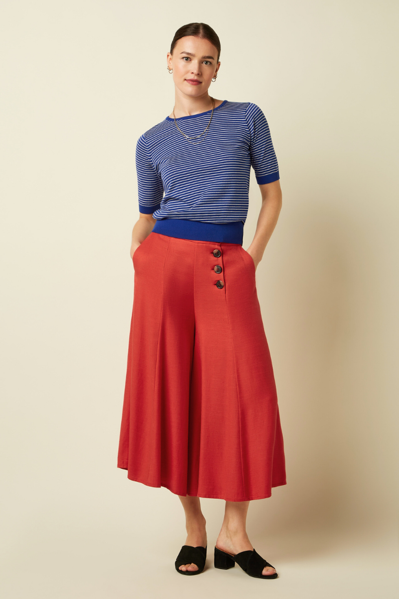 luftige und weite Culotte Sommerhose in Rot von King Louie im Youmee.market Bern