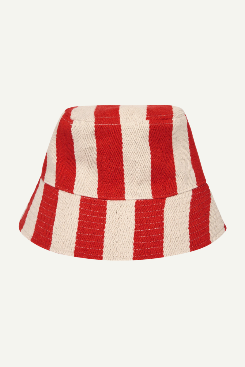 Sommerhut Bucket Hatin mit rot-weissen Streifen von King Louie im Youmee.market Bern