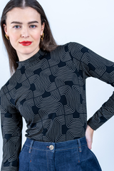 Top Roll With It Turtleneck Black