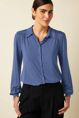 Bluse Carina Viscose Light Shadow Blue