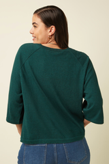 Strickshirt Anya Cocoon Pine Green