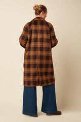Mantel Amelie Aloha Check Spicy Brown