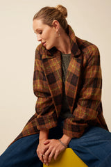 Mantel Amelie Aloha Check Spicy Brown