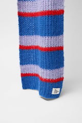 Schal Grobstrick Blue Violet Stripe