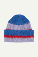 Mütze Grobstrick Blue Violet Stripe