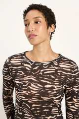 Langarmshirt Tencel Animal Stripes Rose