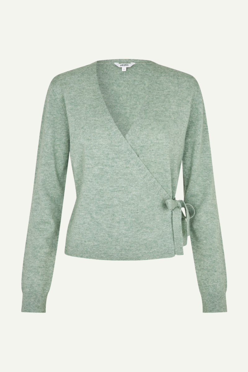 Dünner Wickelpulli gestrickt in mintgrün von MbyM