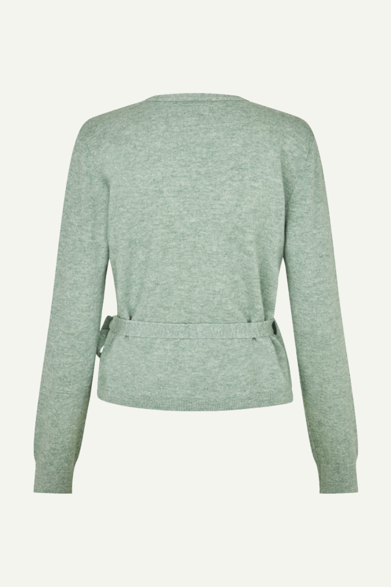 Dünner Wickelpulli gestrickt in mintgrün von MbyM