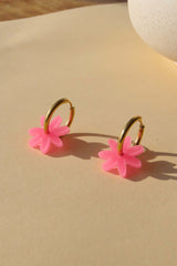 Ohrschmuck Margarite Hoops Neonpink