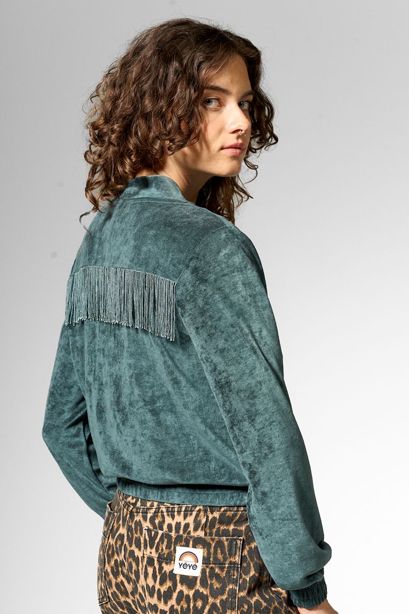 Jacke Fringe Perfect College Green