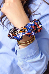 Scrunchie CHOUCHOU LORETTA - Arty Blue and Orange