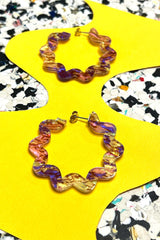 Eco-Ohrschmuck ZigZag Hoops Lilac