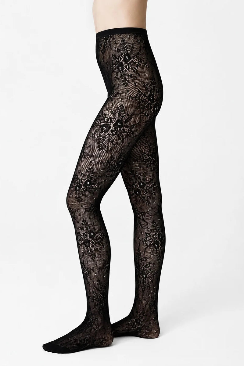 Strumpfhosen Rosa Lace Black