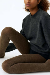 Strumpfhosen Ylva Fishbone Wool Brown