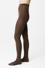 Strumpfhosen Ylva Fishbone Wool Brown