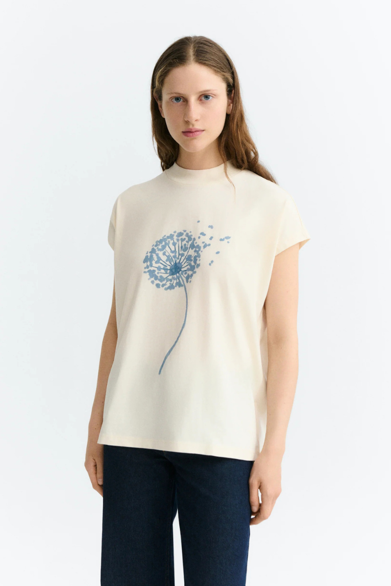 Thinking MU Damen T-Shirt Volta Dandelion Blue aus 100% Bio-Baumwolle – Youmee.market Schweiz