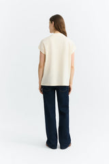 Thinking MU Volta Basket T-Shirt in Pannacota Ecru aus 100% Bio-Baumwolle – Youmee.market Schweiz