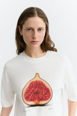 Thinking MU Lena Figa Oversized T-Shirt Damen in Weiss mit grossem Feigenmotiv – Youmee.market Schweiz