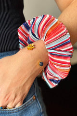 Scrunchie PLISSEE - Striped Red Multicolor