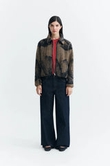 Jacke Kendra Camel Lotus Jacquard Brown