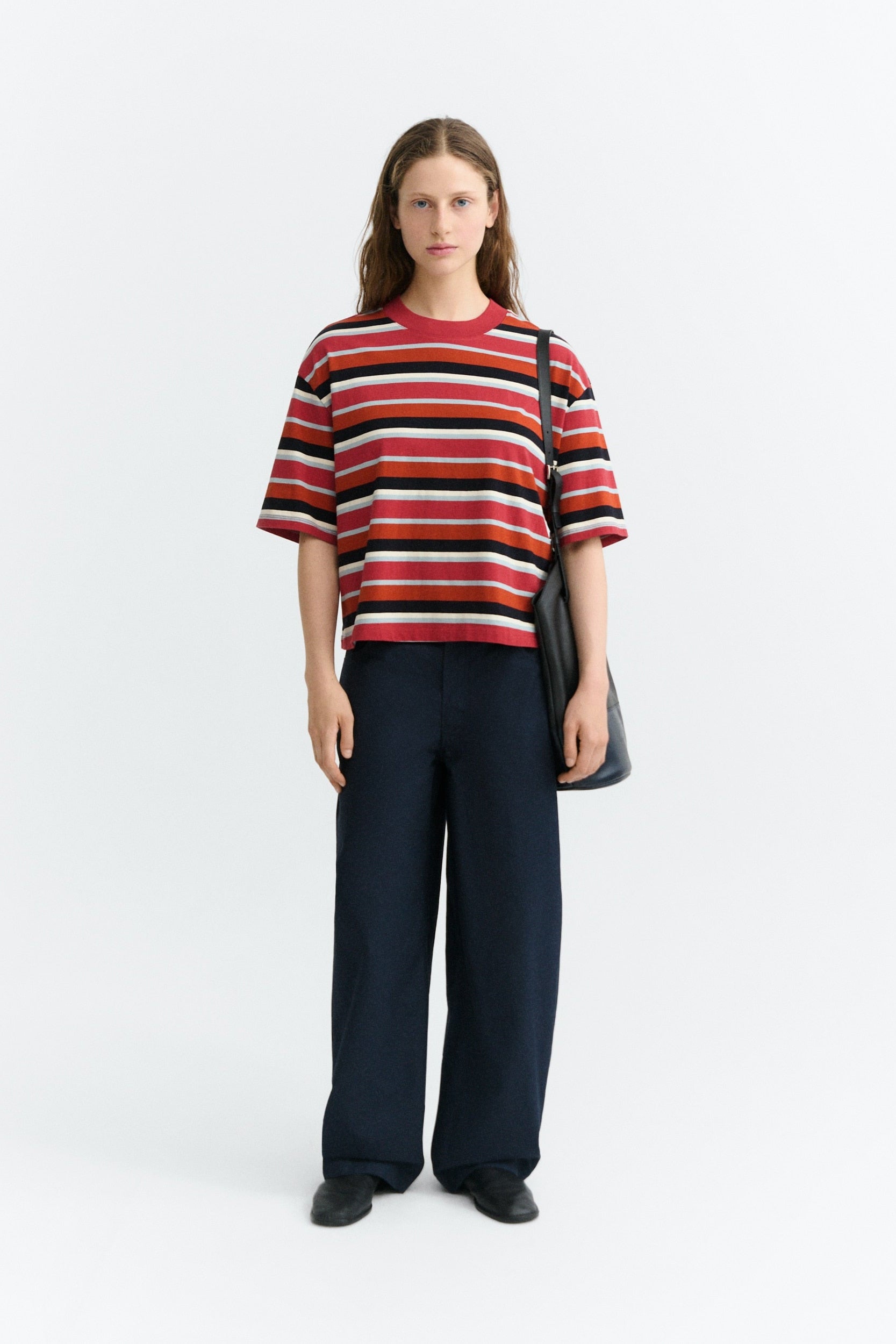 Thinking MU Lena Kiki Stripes Damen Shirt aus Bio-Baumwolle mit kurzen Ärmeln