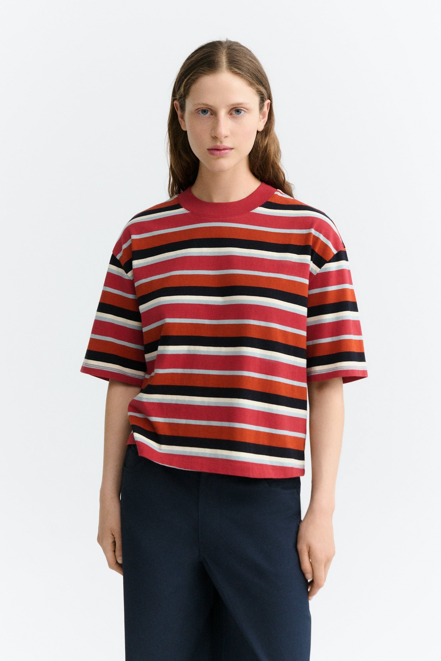 Thinking MU Lena Kiki Stripes Damen T-Shirt Multicolor aus Bio-Baumwolle – Youmee.market Schweiz