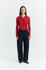 Thinking MU Marissa Damenhose Navy im Barrel Fit – Vorderansicht