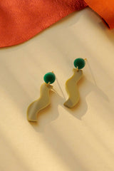 Ohrschmuck Wormly Green-Beige