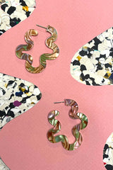 Eco-Ohrschmuck Wavy Lilac Green