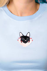 Bügelbild Patch Katzenumarmung