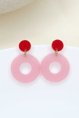 Ohrschmuck Colorblock Circle Red Blush