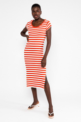 Kleid Laissez Fairy Chic Knit Stripe Red