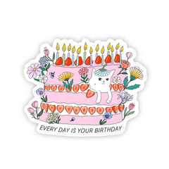 Sticker "Everyday is your birthday cat"