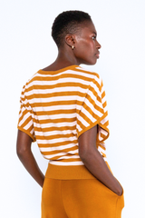 Shirt Picnic Friend chic knit stripe brown