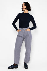 Cord Hose High Waist Olotte Morning Dawn Corduroy Blue