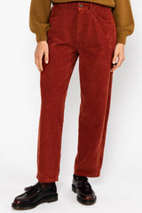 Cord Hose High Waist Olotte Burnt Earth Corduroy Brown