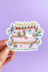 Sticker "Everyday is your birthday cat"