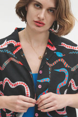 Blusenshirt Boxy Snake