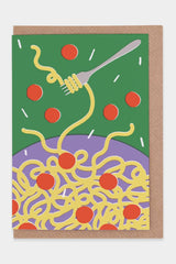Postkarte Spaghetti