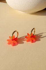 Ohrschmuck Margerite Hoops Neon-Orange