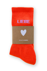 Socken Liebe Orange-Flieder