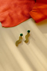 Ohrschmuck Wormly Green-Beige