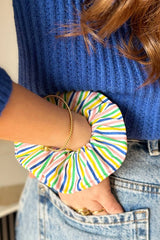 Scrunchie STELLA - Striped Yellow Multicolor