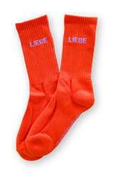 Socken Liebe Orange-Flieder