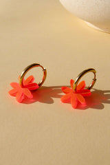 Ohrschmuck Margerite Hoops Neon-Orange