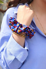 Scrunchie CHOUCHOU MONICA - Lilac and Burgundy Dots