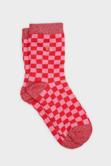 karierte socken rosa und rot