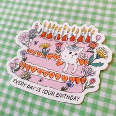 Sticker "Everyday is your birthday cat"